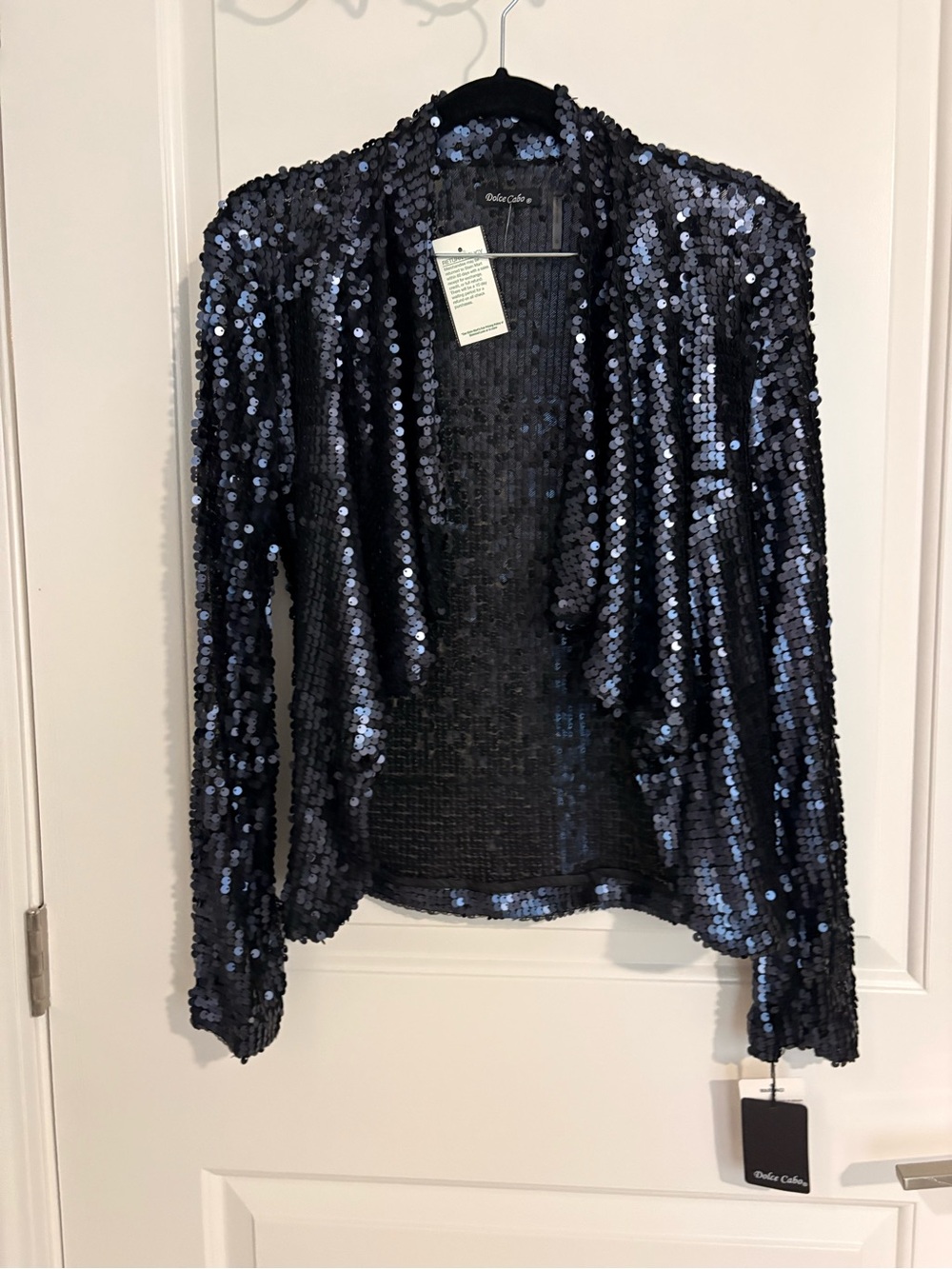 Dolce Cabo Sequin Open-Front Jacket